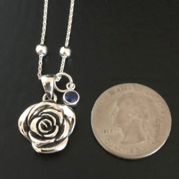 Rose Anklet, Sterling Silver Beaded Ankle Bracelet, Birthstone Ankle Chain - Picture 12 of 16